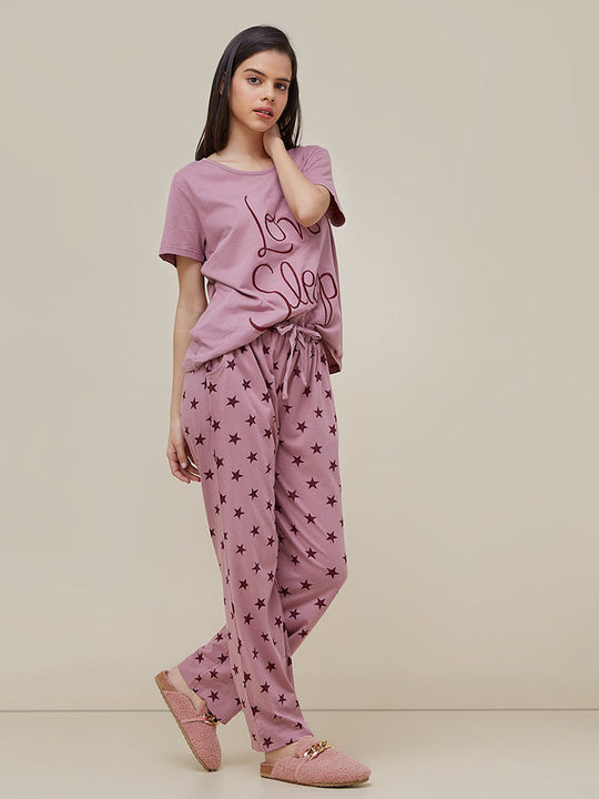 Love Sleep Printed  Night Suit