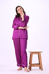 Purple Silk Pj Set