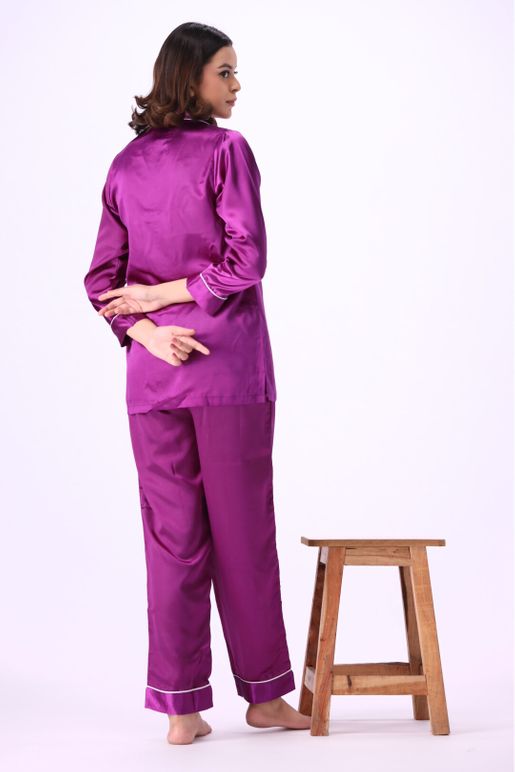 Purple Silk Pj Set