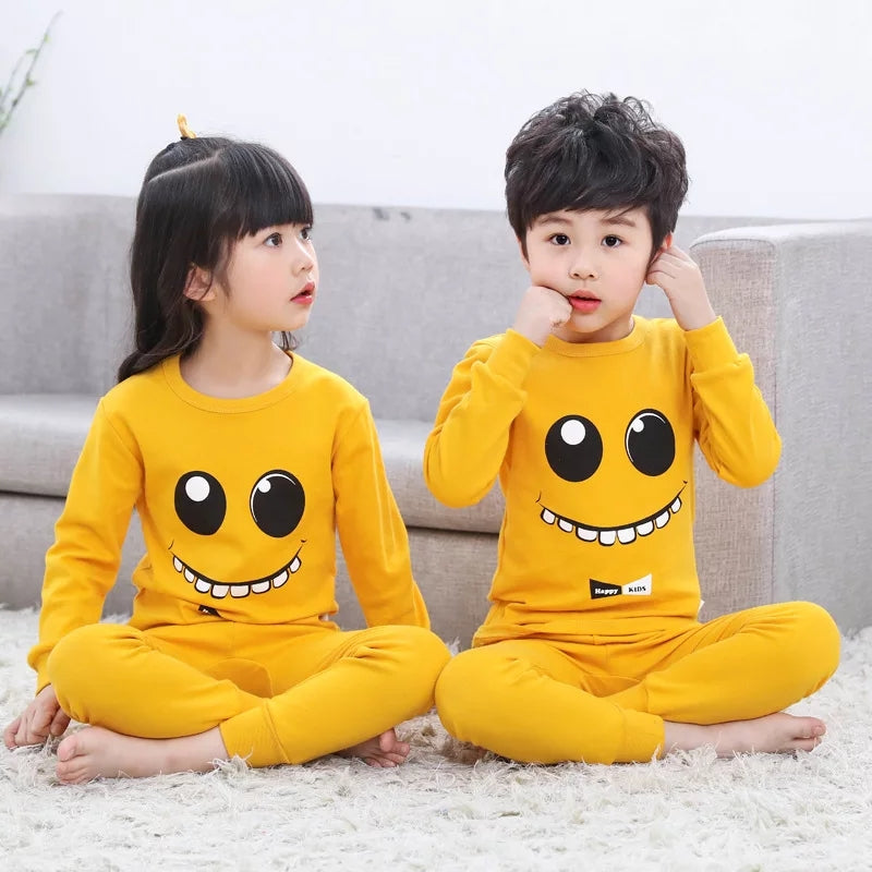 Fleece Fabric Yellow Smiley Printed Kids Winter Suit ( Each )