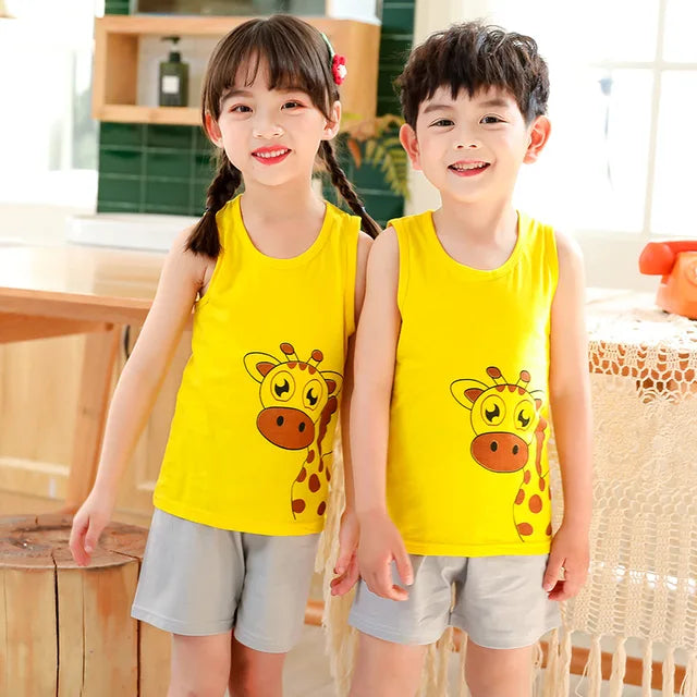 Yellow Zarafa Sleeveless Kids Suit (Each)