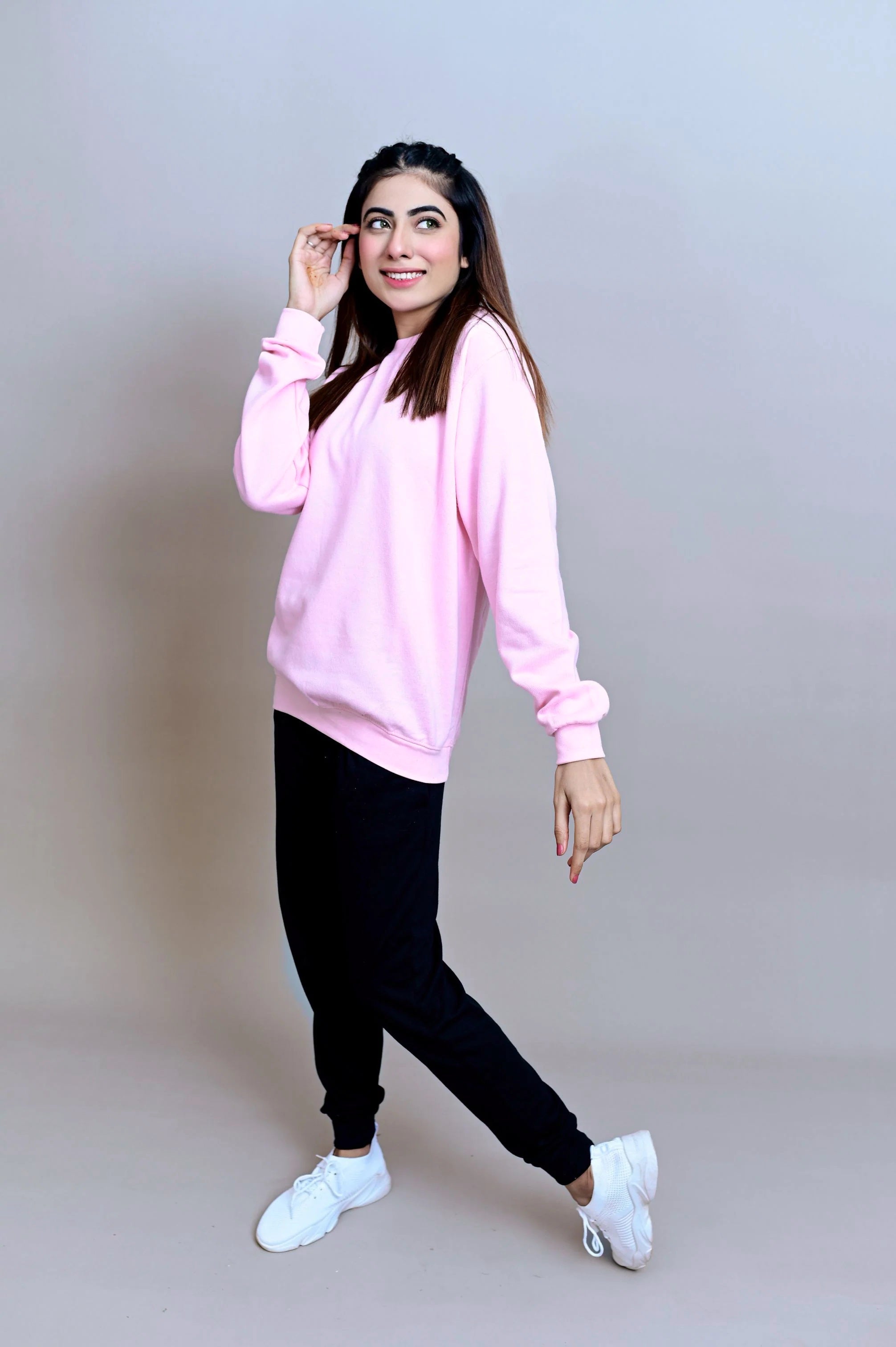 Winter Fleece Fabric Basic Sweatshirt For Women