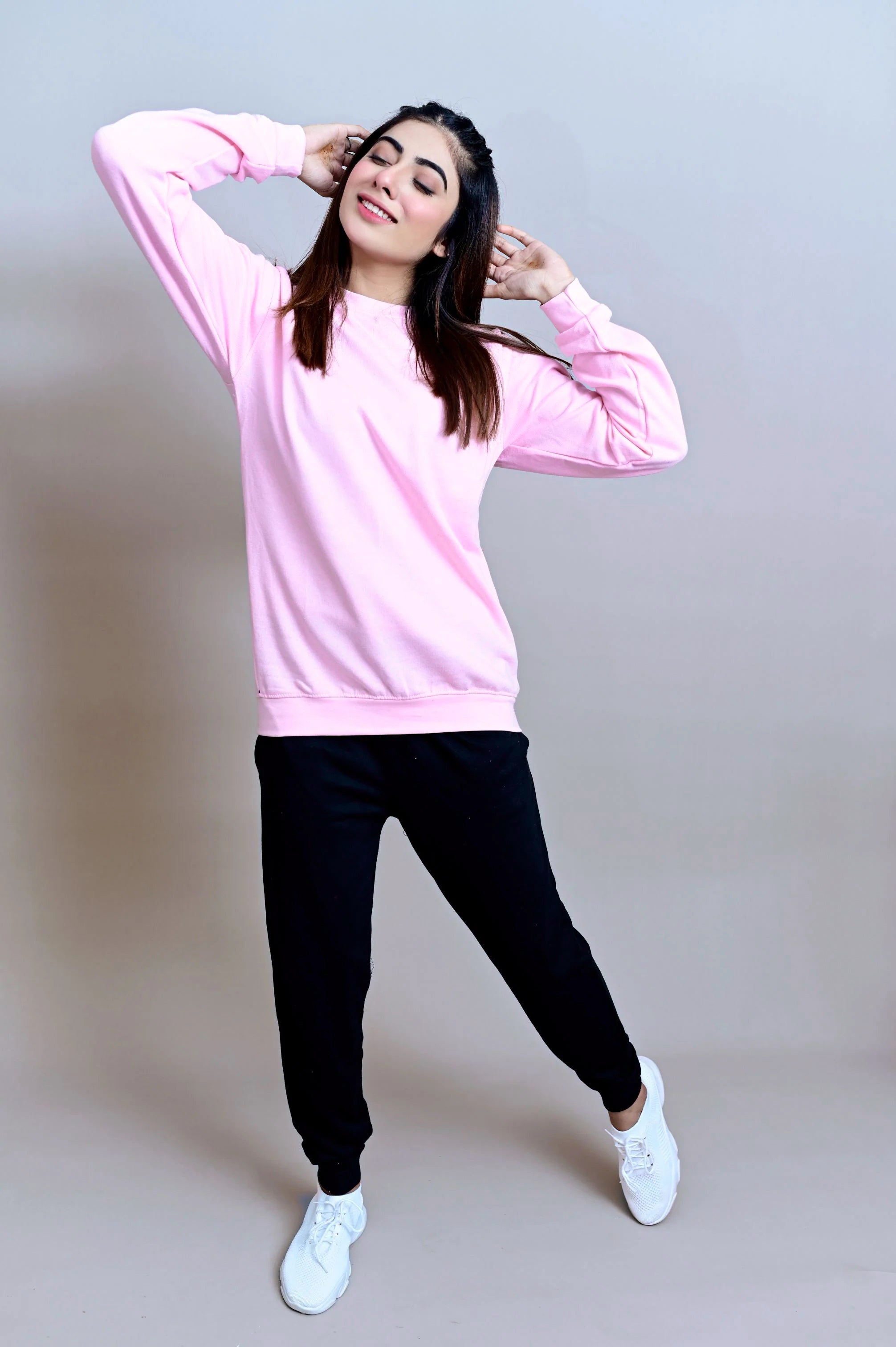 Winter Fleece Fabric Basic Sweatshirt For Women