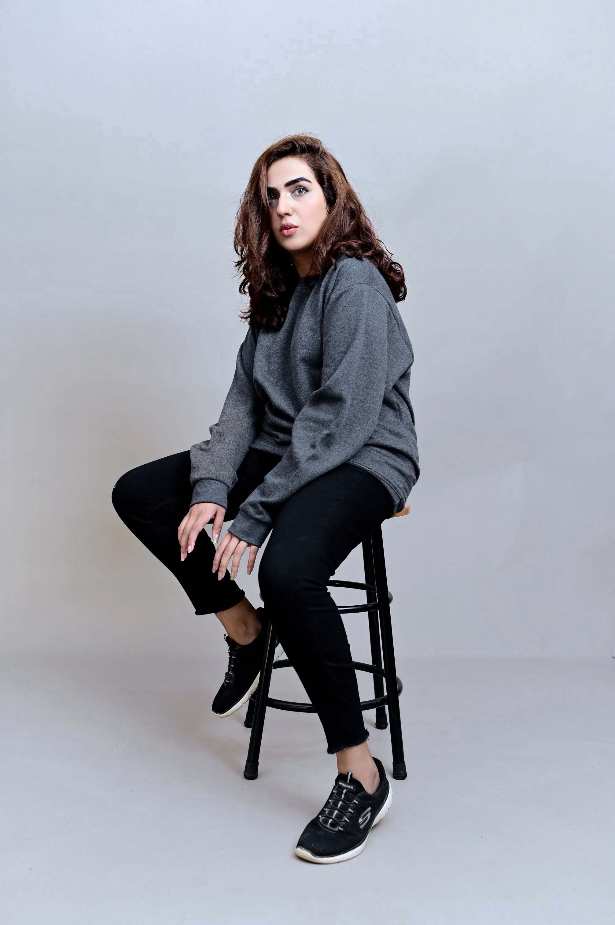 Winter Fleece Fabric Basic Sweatshirt For Women