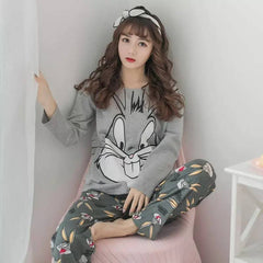 Gray Bugs Printed  Night Suit