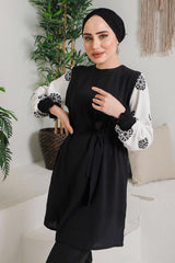 Winter Fleece Fabric Frock Style Printed Long Sleeves 2 Pieces Co-Ord Sets For Women