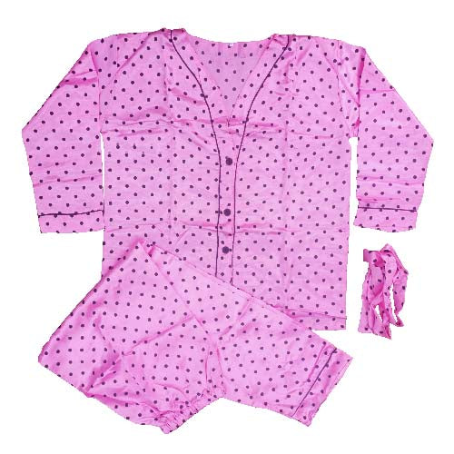 V Neck Silk Pj Set With Belt